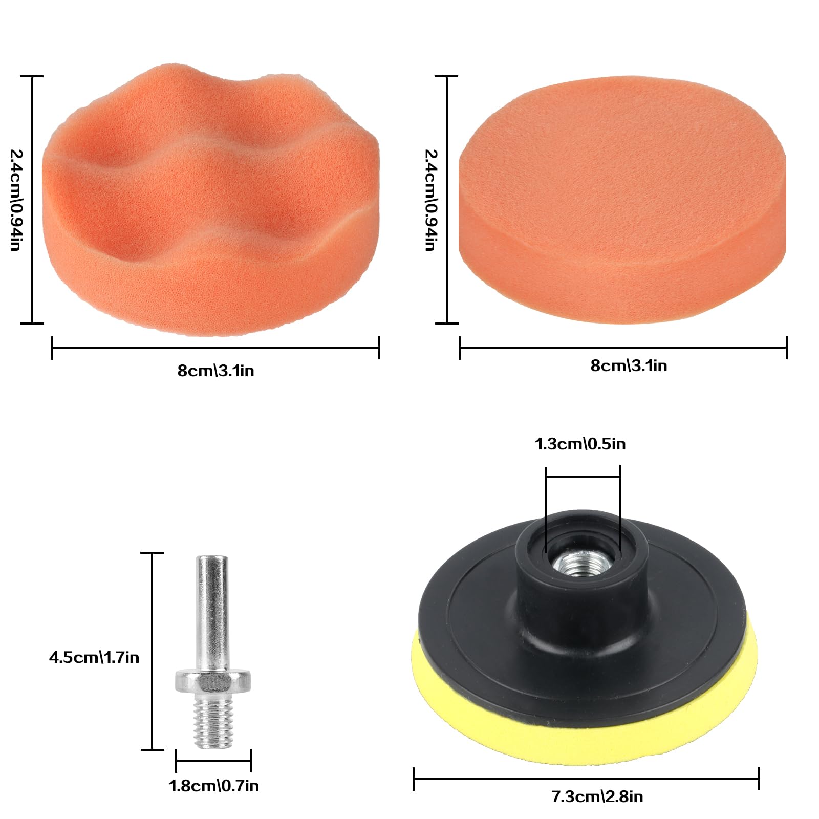 10-Pack Car Polishing Pads for Drill Polishing Pads for Drill Polishing Kit, 3 Inch Foam Polishing Pads,buffer polisher for drill?Fleece Pad Wax Buffer Drill Polisher Attachment with M10 Adapter