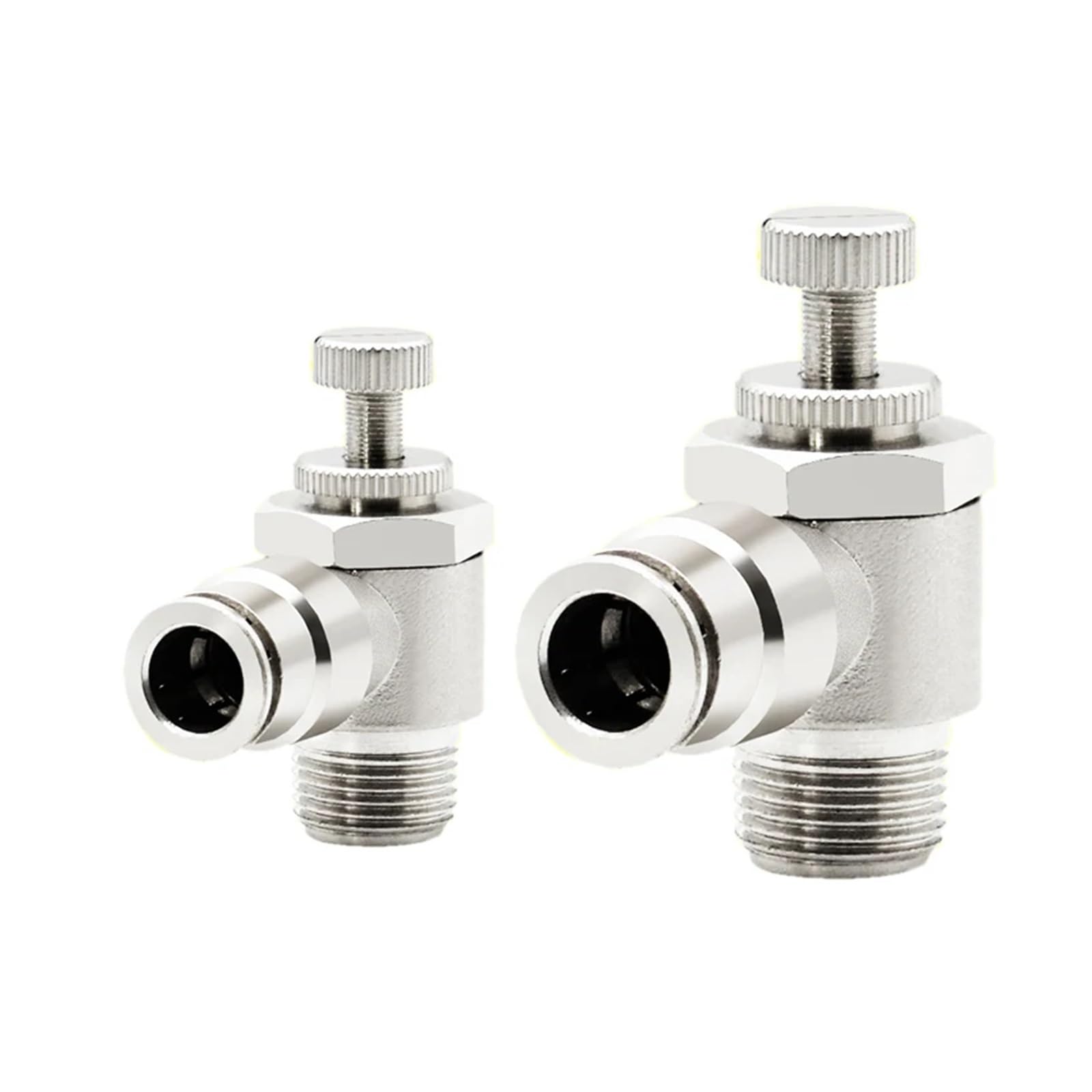 WQGQPXOB 6PCS All Copper Nickel-Plated Quick Plug Trachea Pneumatic SL4/6/8/10/12mm Cylinder Speed Throttle External Thread(SL6-02)