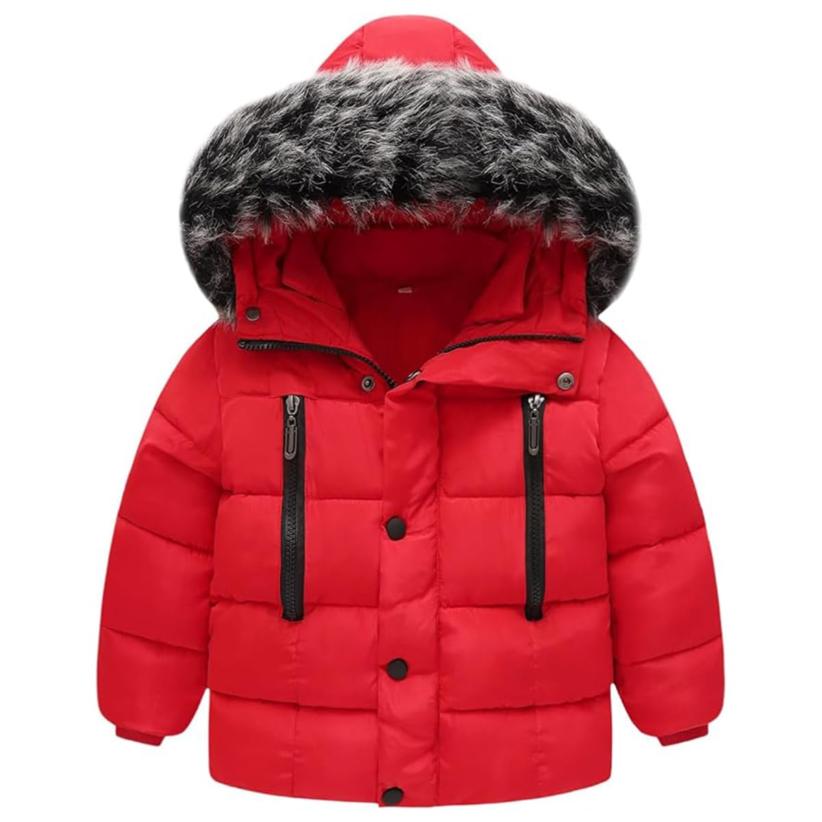 Cappotto Piumino con Cappuccio da Bambino Giacca Trapuntata Ragazzo Parka Zip Up Impermeabile Invernale 6 Mesi-6 Anni