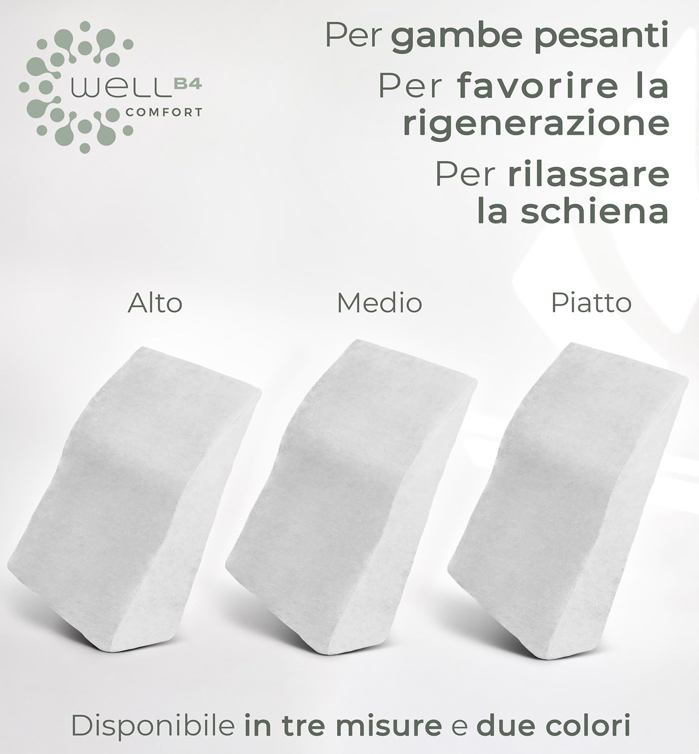 Cuscino per gambe - alzagambe per vene varicose, poggiagambe lavabile e traspirante, ergonomico per schiena e ginocchia, riattiva la circolazione, sollievo per gambe pesanti, cuscino flebologico letto
