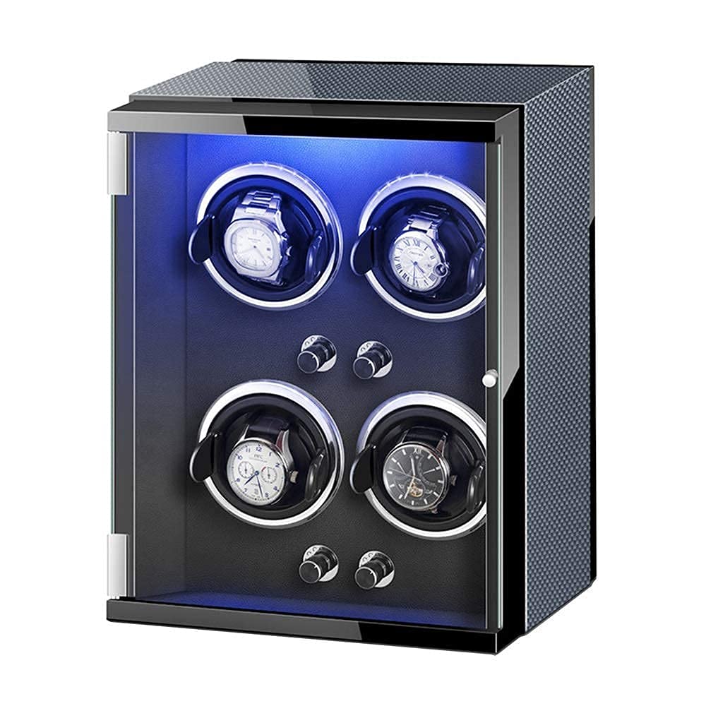 Watch Boxes Watch Boxes for Men Watch Winder Box 4 Automatic Watch Winde Ac Adapter And Battery Powered Colorful Lights Adjustable Watch Pillows Classic/C Maplesea