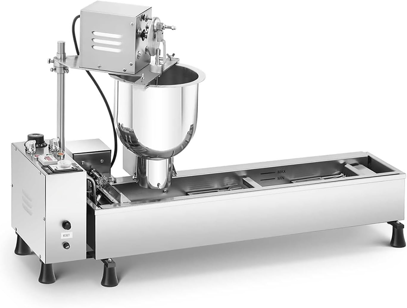 Commercial Automatic Donut Machine with 3 Ring Molds - Efficient Single Row Frying Maker for Bakeries & Food Carts, Time-Saving Donut Production Equipment