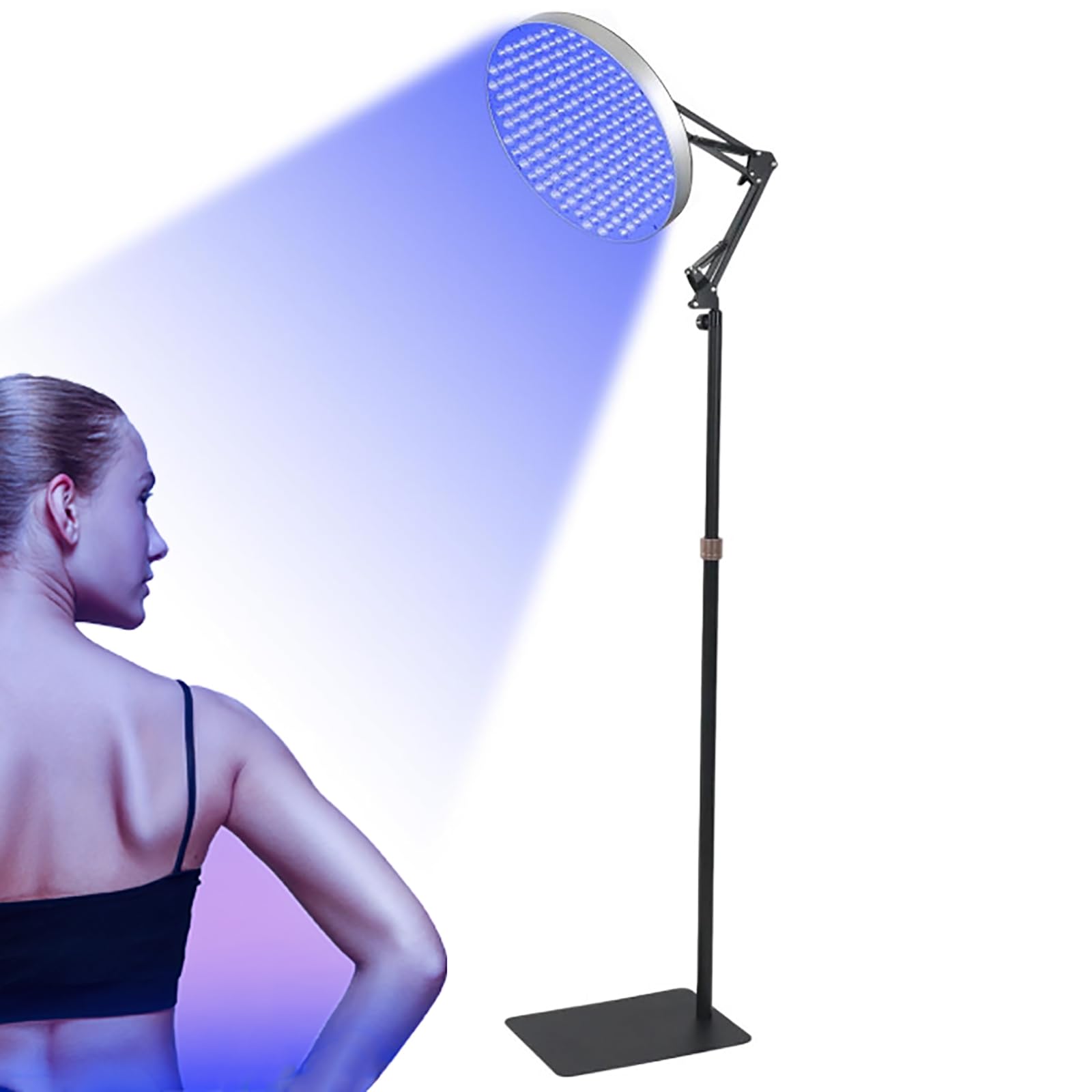 Lampada Solare Da 50 W, Lampada Abbronzante Per Terapia Con Treppiede E Supporto Telescopico In Metallo, 250 LED E Durata Di 10-30 Minuti, Per Tutto Il Corpo, Per Ottenere Una Pelle Color Grano