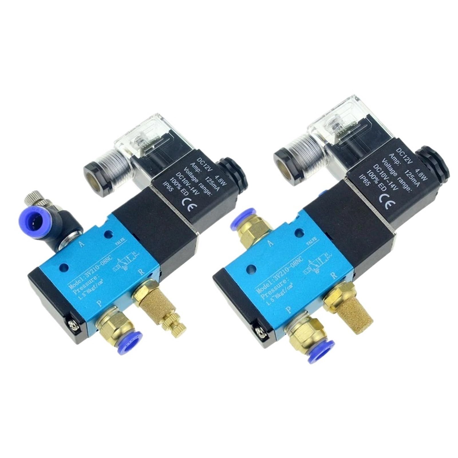 3 Way Port 2 Position 12V 24V 220V Pneumatic Air Solenoid Valve Electric Control Gas Magnetic Valve 10mm 6mm 8mm Hose Connection(6mm,AC 220V)