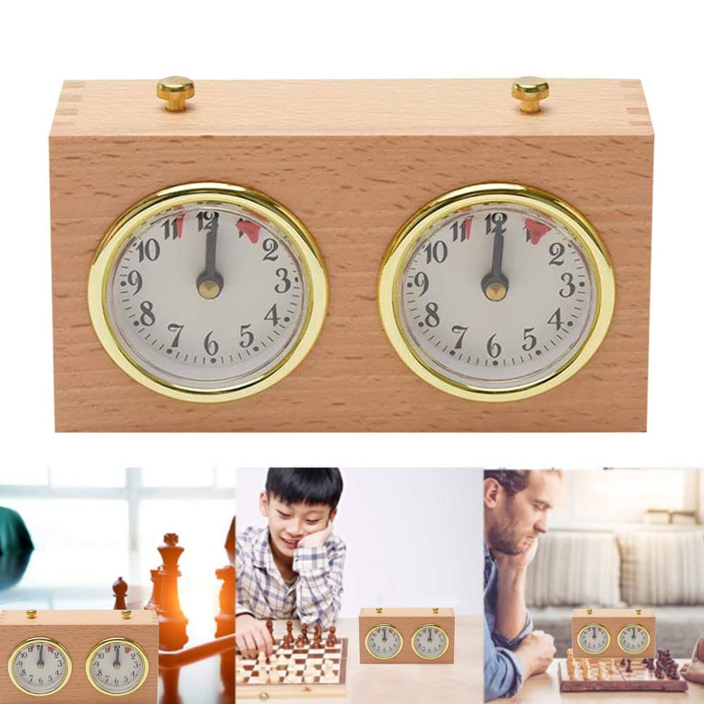 Horloge d'échecs Bekasa, compte à rebours mécanique, horloge de compétition analogique professionnelle, minuterie pilotée pour jeu de société de tournoi (jaune)