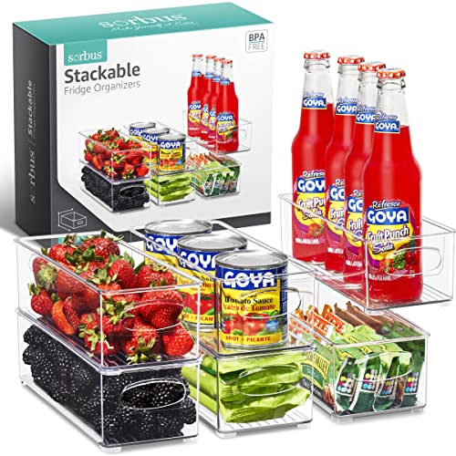 Sorbus Clear Stackable Refrigerator Organizer Bins