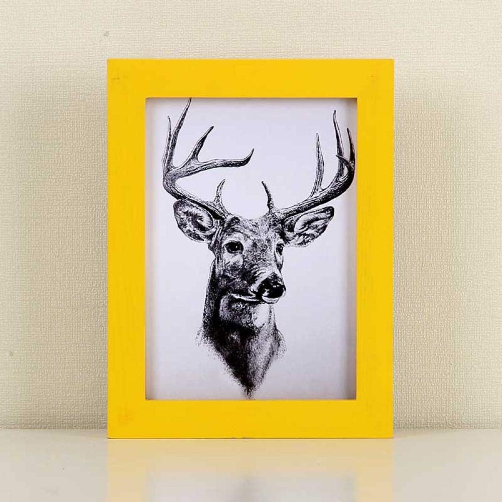 Cadre photo mur en bois massif jaune 8,9x12,7 anti jaunissement