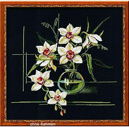 RIOLIS 941 White Orchid Counted Cross Stitch Kit 15.75 x 15.75 in image 2