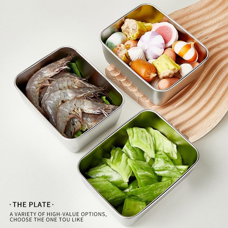 Image of Sinbyuer Stainless Steel fresh- keeping Container with cover refrigerator, Packing Box, garnish box, outdoor Picnic Container, Food Storage Container (6)