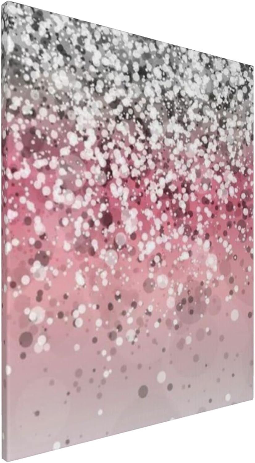 Beach Surfers Rose Gold Pink Glitter Wall Art Abstract