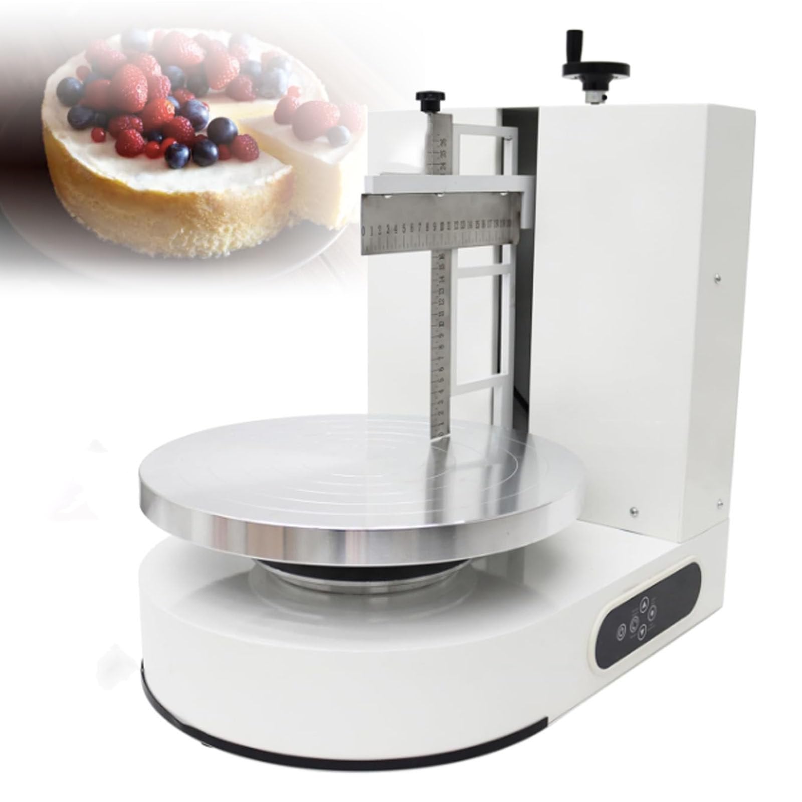 Máquina automática de glaseado de pasteles para decoración de crema suave, ideal para tiendas de pasteles y uso doméstico, se adapta a pasteles de 4 a 12 pulgadas