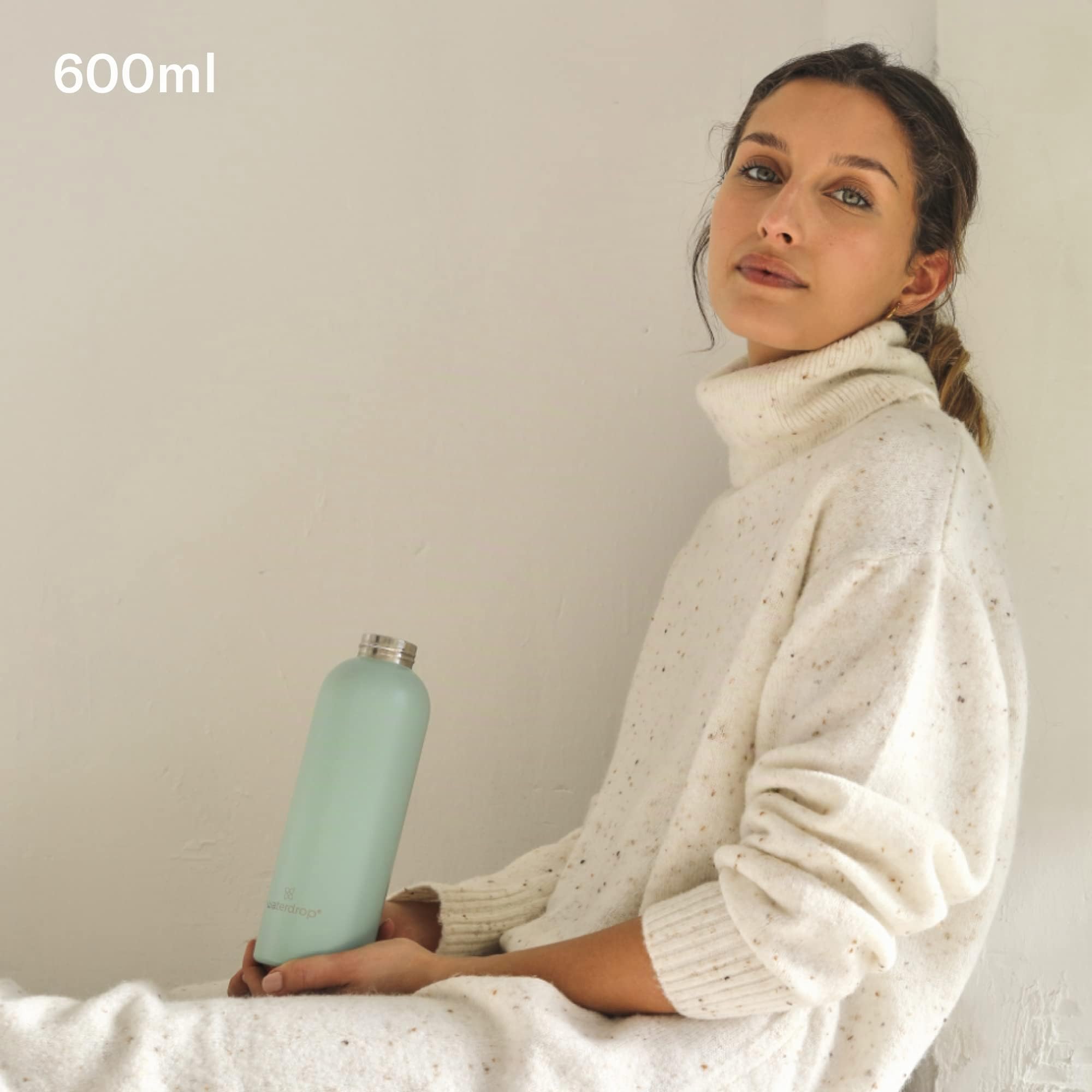 waterdrop® Borraccia Termica | Borraccia per acqua in acciaio 600ml | Thermos: mantiene il caldo per 24 ore e il freddo per 12 | Acciaio inox | Sostenibile e Riutilizzabile