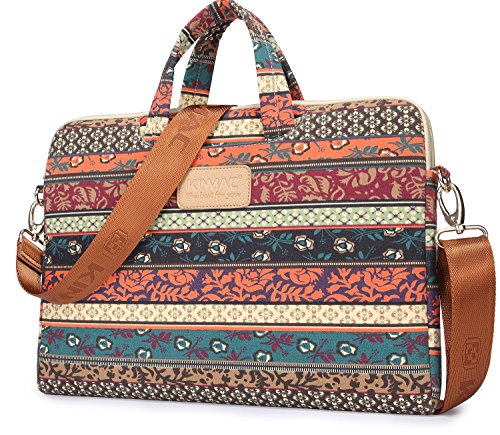 Kinmac New Bohemian 14 inch Canvas Laptop Shoulder Messenger Bag Briefcase for 14