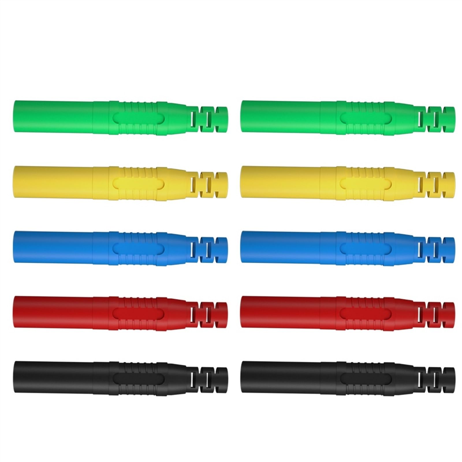 Fiche Banane enveloppée de 4MM, 10 pièces, connecteurs de Fils de Test d'assemblage en Ligne à souder Q.10041(5 Red 5 Black)