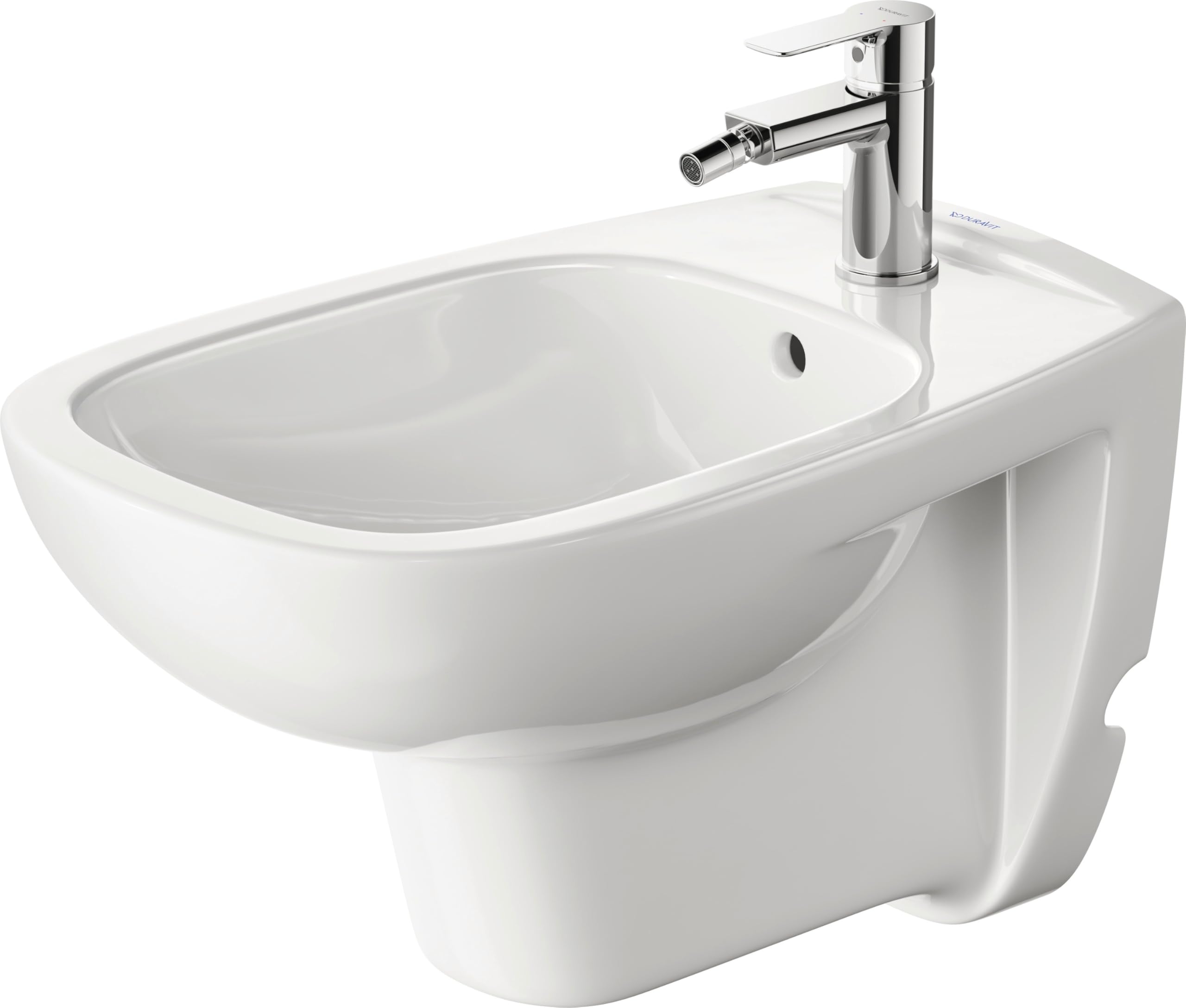 Duravit D-Code bidé de pared, con agujero para grifo, con rebosadero, 355x545x350mm, blanco alto brillo, 2257150000