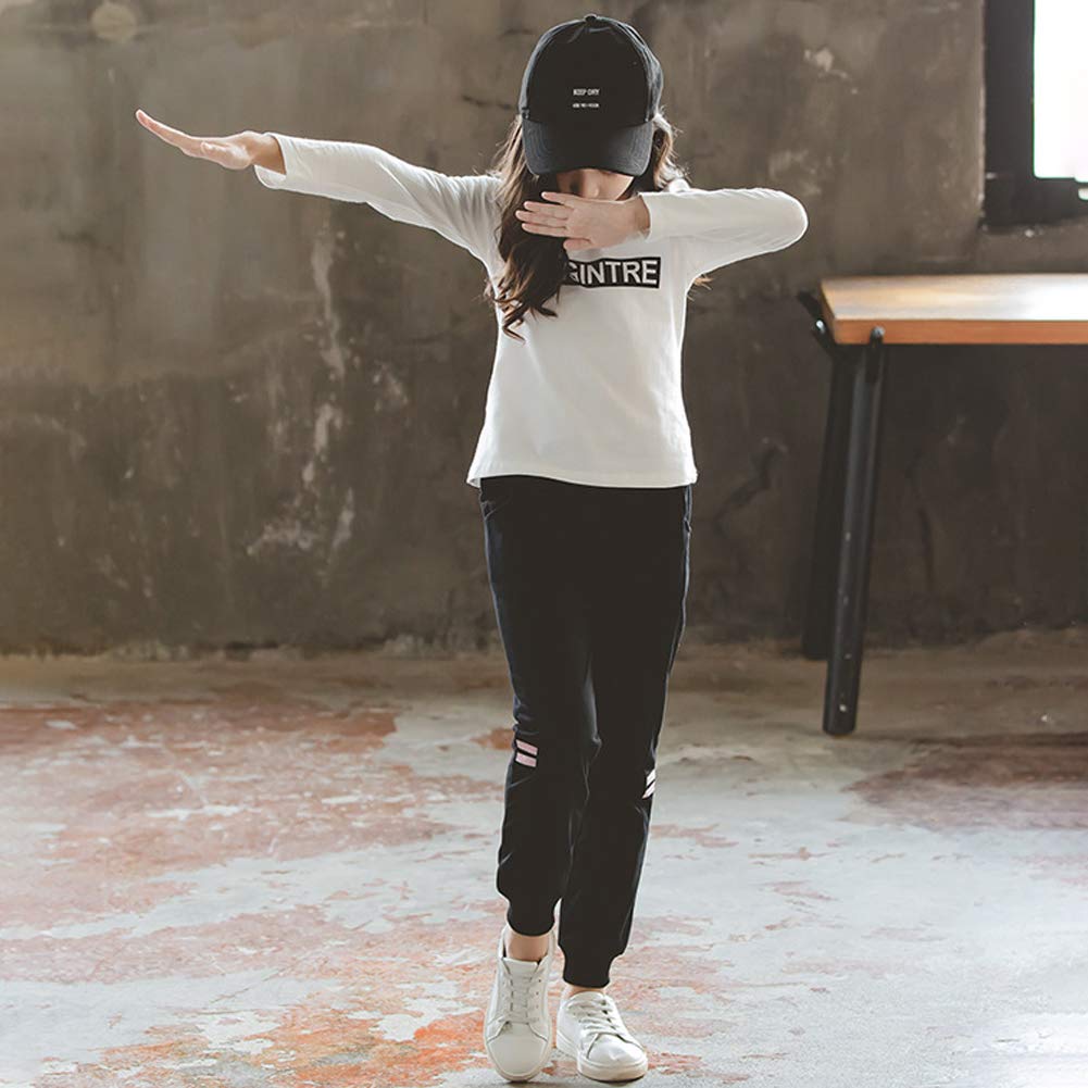 Mädchen Trainingsanzug Sportanzug Jogginganzug 3 Teilig Einfarbig Freizeitanzug Kapuzenpullover Sport Jogging Anzug Reißverschluss