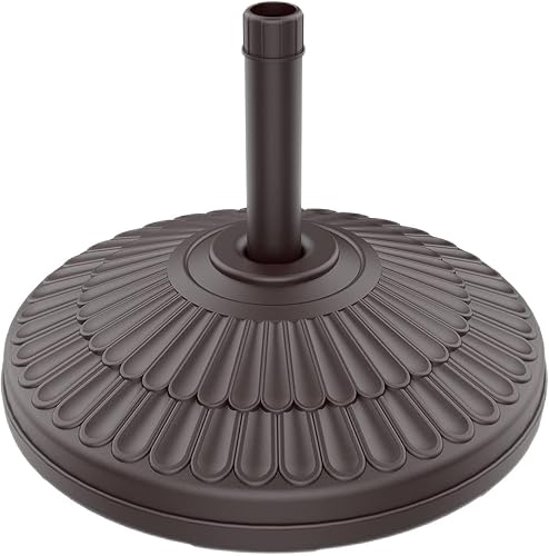 wikiwiki - Base redonda para sombrilla de patio con peso de 80 libras, base redonda de plástico rellena de agua y arena (marrón oscuro) disponible en Yaxa Colombia