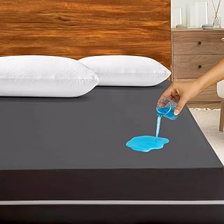 Zippered Mattress Encasement Twin Size,100% Waterproof Polyester Mattress Protector,Premium Zipper Mattress Cover with Six-Sided Protection, Absorbent Mattress Cover 15" Deep Pocket(Dark Grey)