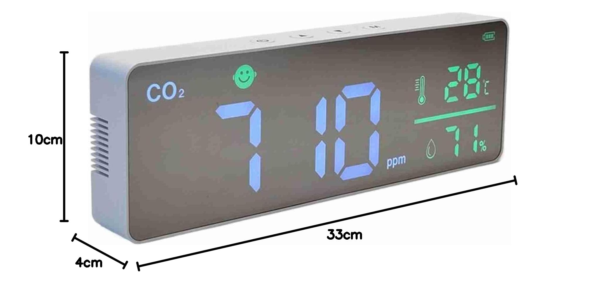 Monitor CO2 per Interni, Rilevatore di umidità e Temperatura Ad Alta Precisione, Batteria Ricaricabile per i Dati di Collegamento Dell'APP