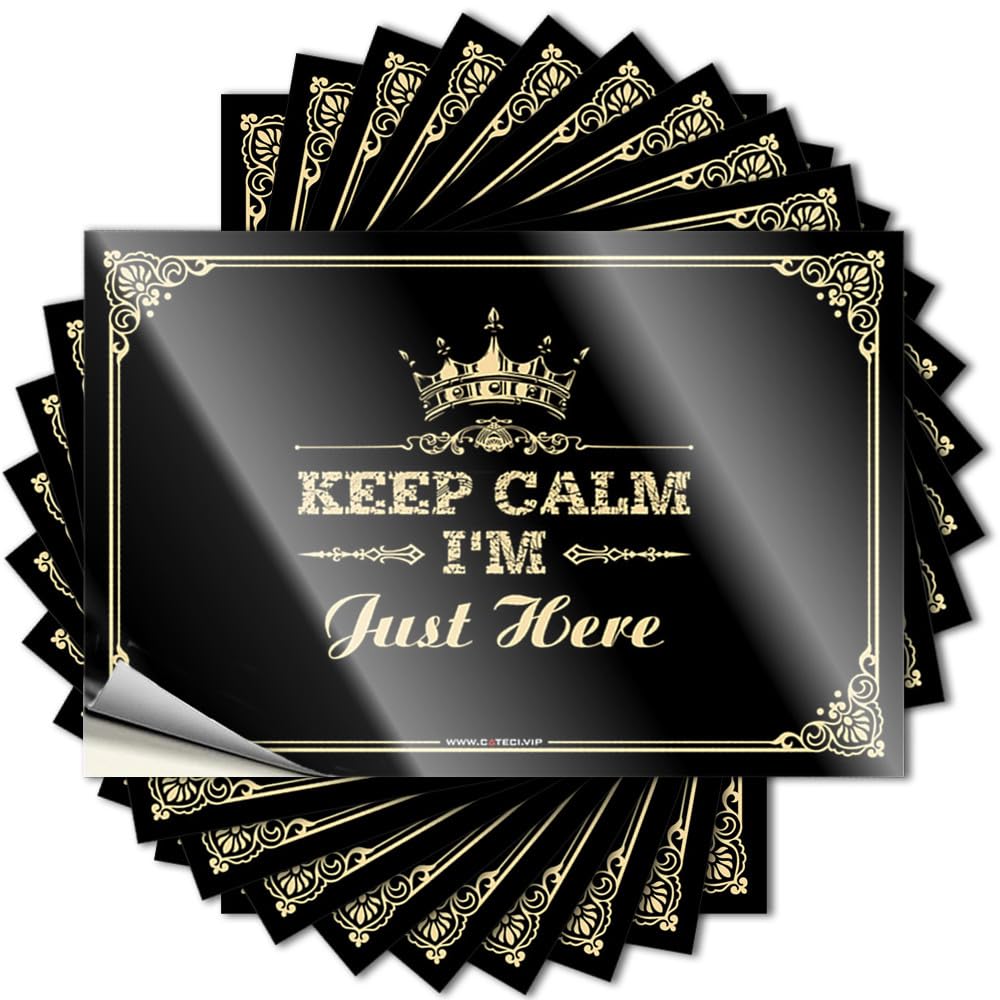 Tiki Bar Decorations Laptop Stickers | Keep Calm I'm Just Here Girly for Halloween Decor(8X12CM)