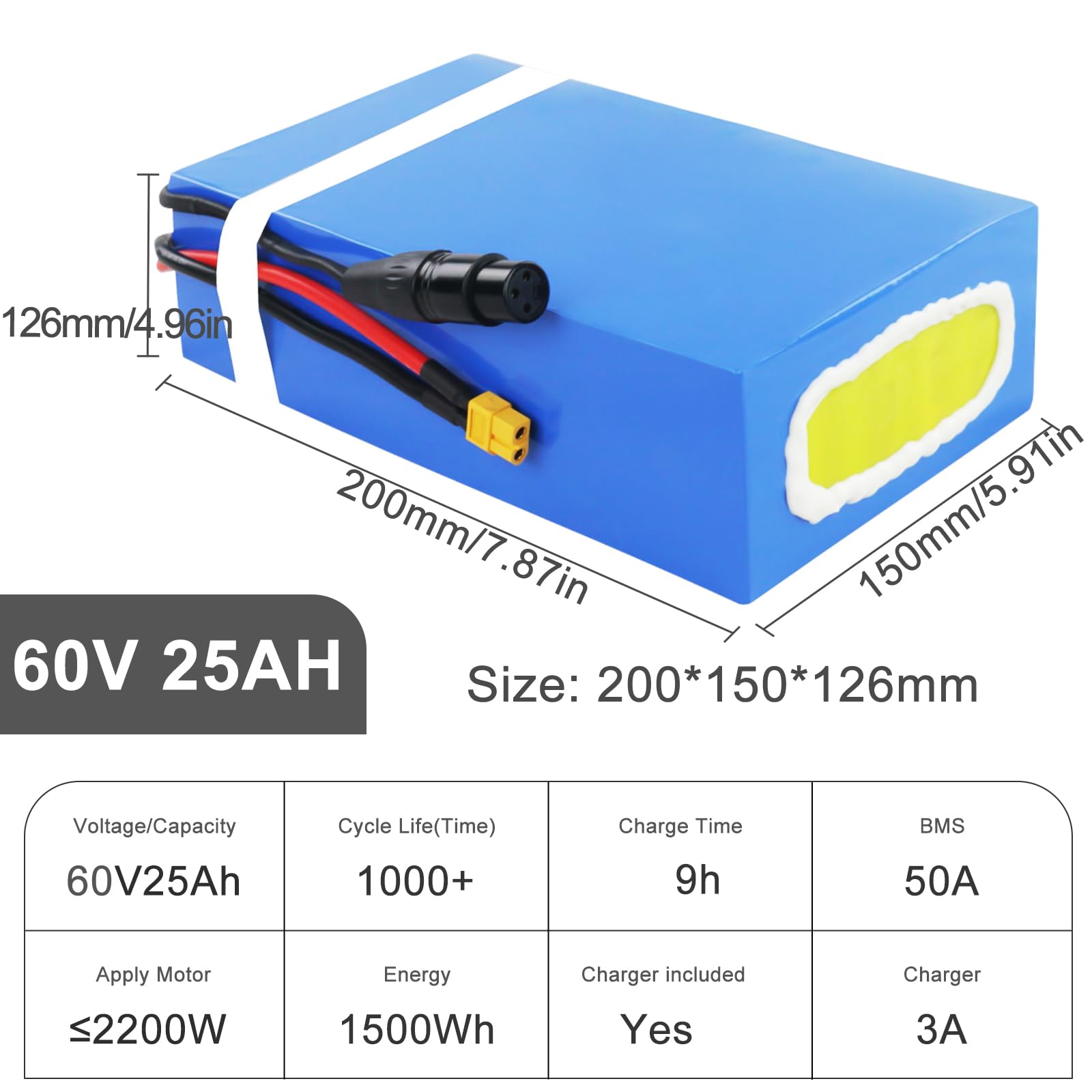 36V 48V 60V 72V Lithium-Ionen-Akku für E-Scooter, E-Bike, Elektro-Dreirad – E-Bike-Akku für 250W, 500W, 1000W, 2000W, 3000W, 5000W Fahrrad Radsatz