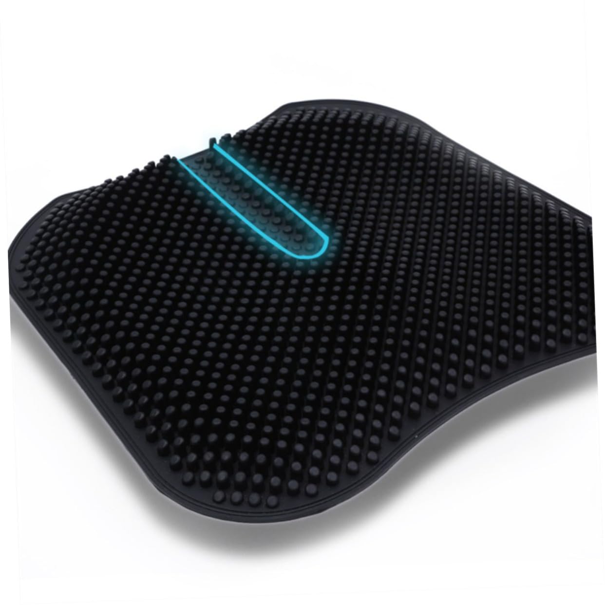 Alipis Cuscino Massaggiante Ergonomico in Silicone per Sedile Auto e Sedia a Rotelle Nero Antiscivolo e Traspirante per Massaggio Pratico e Comfort Ottimale