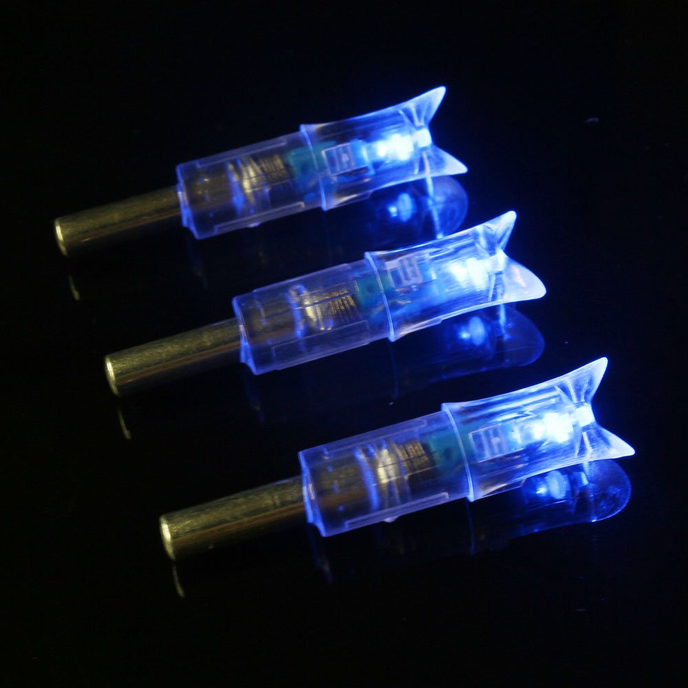 3 Cocche Illuminate Per Frecce Balestra - LED Automatico - ID 7.62mm - Per Caccia E Tiro Con Arco