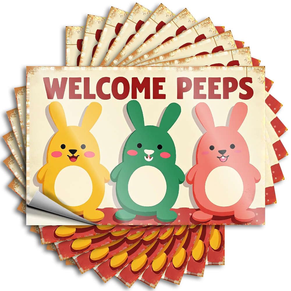 Sticker Case Feminist Welcome to Our Bunny Family! for Birthday - Spring Easy Peel Removable(8X12CM)