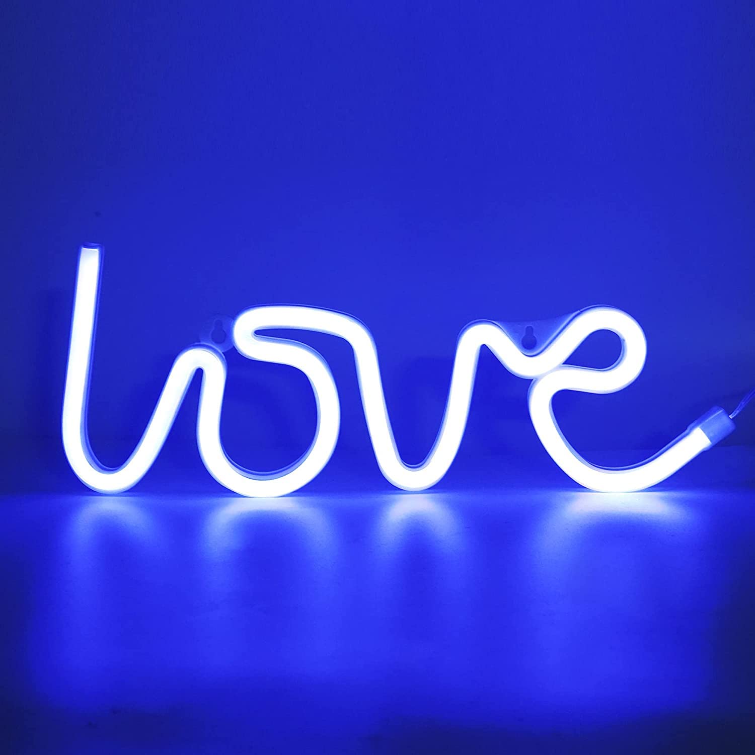JEMESI Love Neon Sign,LED Neon Light, Battery/USB Powered Neons Lights, LED Alphabet Lights, Wall Light, Sign Wall Art Decoration for Bedroom, Bar, Party (13.38 x 5.11 inch)