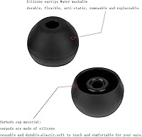 Vista 6 de Auriculares de silicona de repuesto compatibles con auriculares inalámbricos Powerbeats Pro Beats, auriculares negros (4 pares)