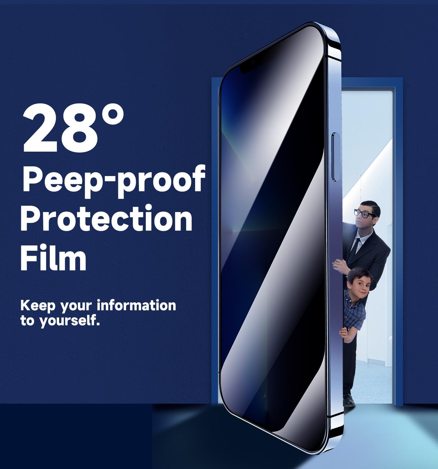 MAGIC JOHN 2 Pack for iPhone 13 Pro Max/iPhone 14 Plus 6.7 inch Privacy Glass Screen Protector - Image 3