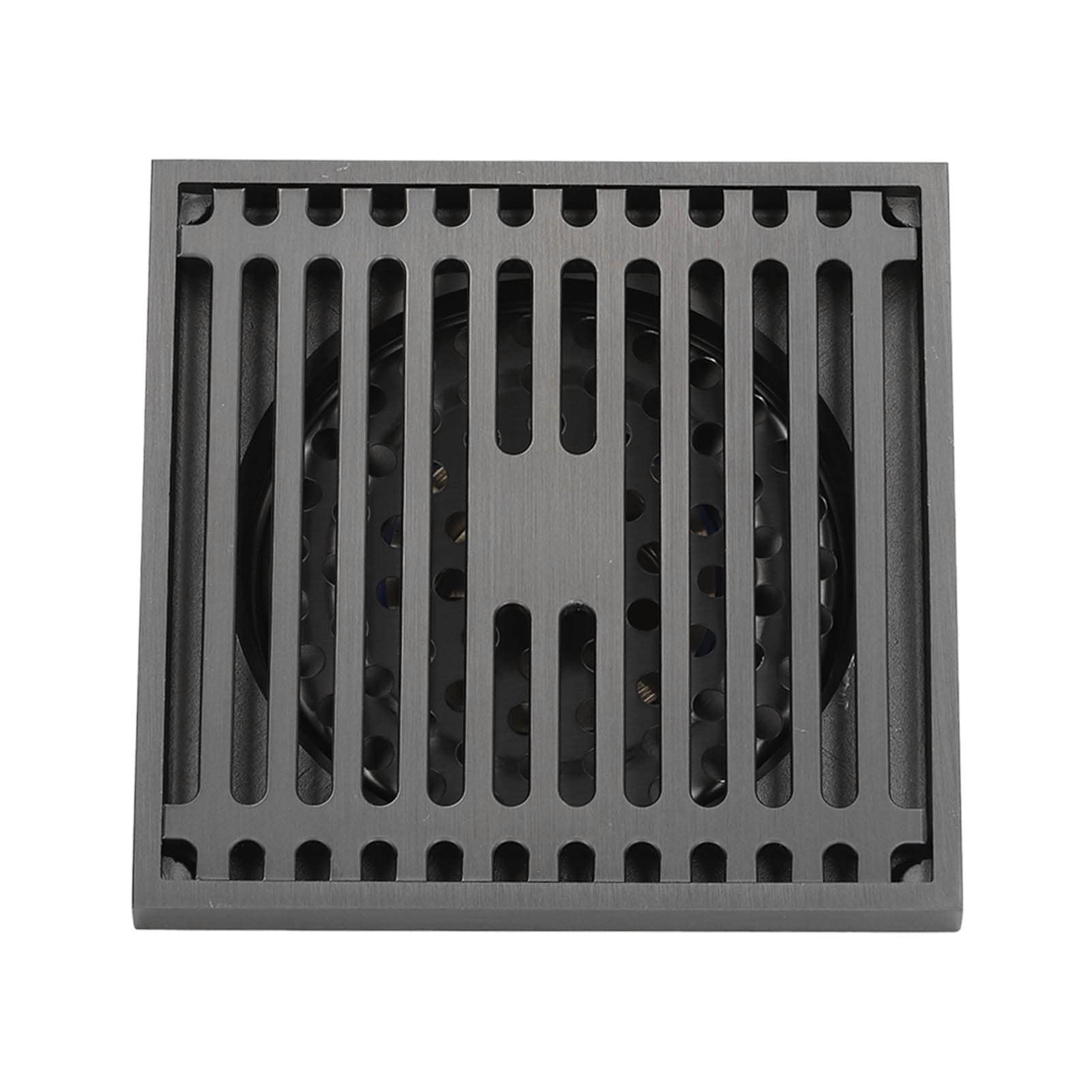 Scarico a Pavimento Quadrato in Acciaio Inossidabile 10.4x10.4 cm per Doccia e Bagno, Griglia di Scarico con Sifone Integrato Antiodore e Antintasamento per Balcone Terrazzo