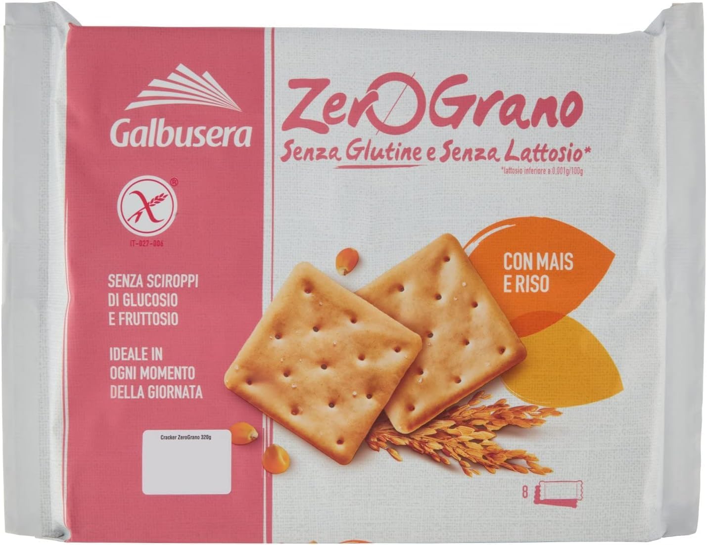 Italian Gourmet ZeroGrano Cracker con Riso e Mais 12 x 320g glutenfrei | Senza lattosio; knusprig gebacken, ideale pausa salata per Aperitivo e, Gesamtnettogewicht 3,84 kg + Kostenlos Polpa 400g