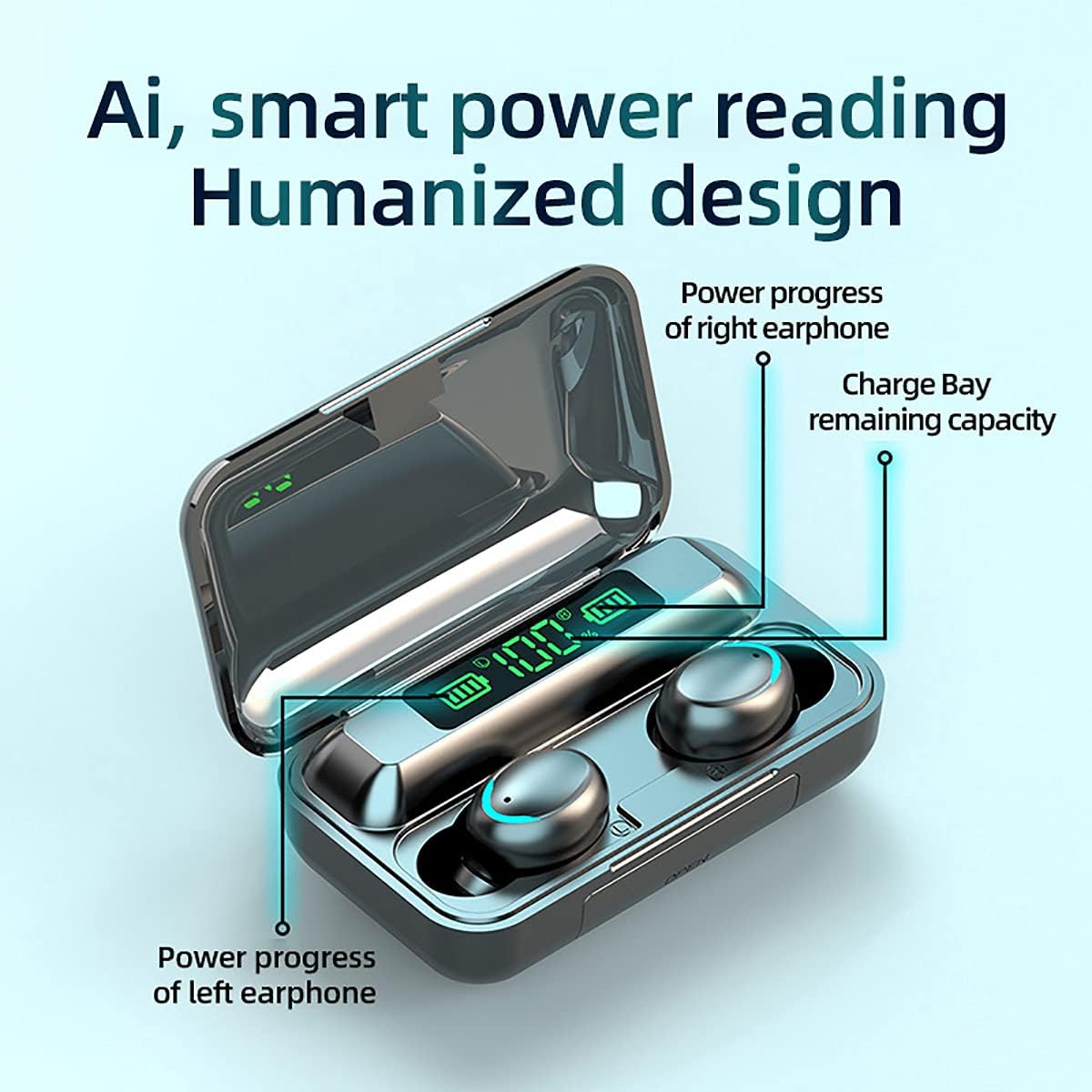 Wireless Earbuds Headphones, Bluetooth 5.0 Sport Earphones with Wireless Charging Case, IPX7 Waterproof Deep Bass Earbuds Touch Control, Built-in Dual-Mic 3D Stereo Noise Canceling Headsets : Electronics