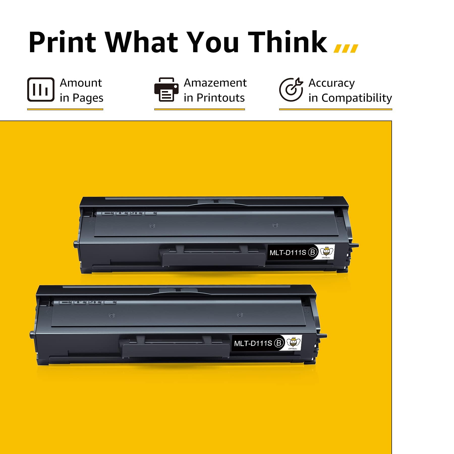 Toner MLT-D111S Compatibili per Samsung MLT-D111S 111S MLT-D111L per Toner Samsung Xpress M2026W M2026 M2070 M2070W M2070FW M2020 M2020W M2022 M2022W SL-M2070 SL-M2026W M2070F (2 Nero)