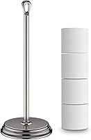 Vista 9 de Soporte de papel higiénico con soporte de pie resistente a la oxidación, soporte de almacenamiento de papel higiénico de metal para el baño, soporte