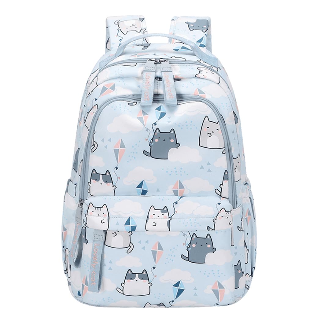 Mochilas para niñas con estampado de gatos o margaritas, mochilas escolares casuales resistentes al agua