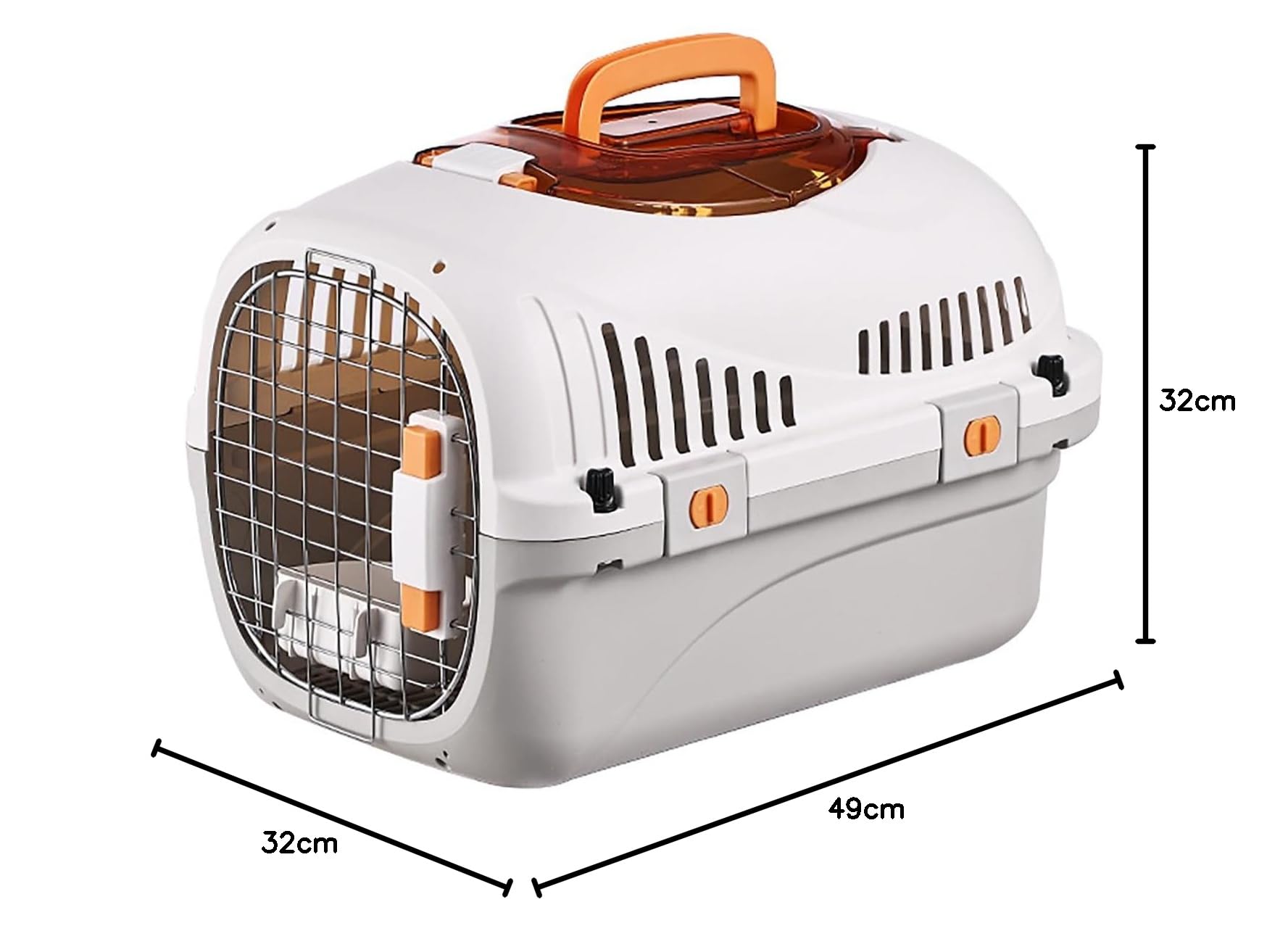 Trasportatore Leggero per Animali Domestici, Trasportino Rigido per Gatti e Cani, Custodia per Viaggio Omologata per Aereo con Struttura Robusta e Design Traspirante, Ideale per Viaggi(White,Skylight)