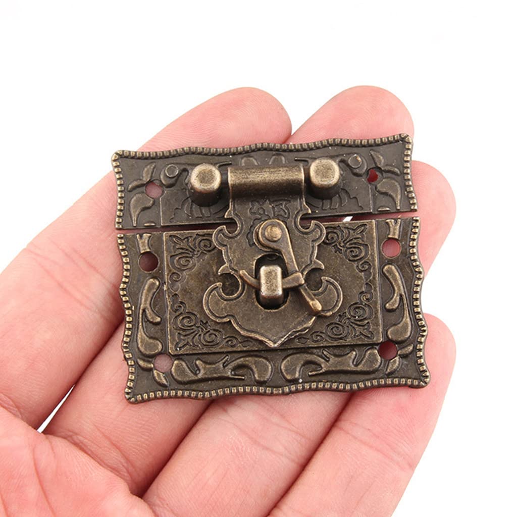 Vintage Decorative Locks Alloy Swing Lock Clasp Wooden Jewelry Box Locks Replacement Vintage Furniture Hardware
