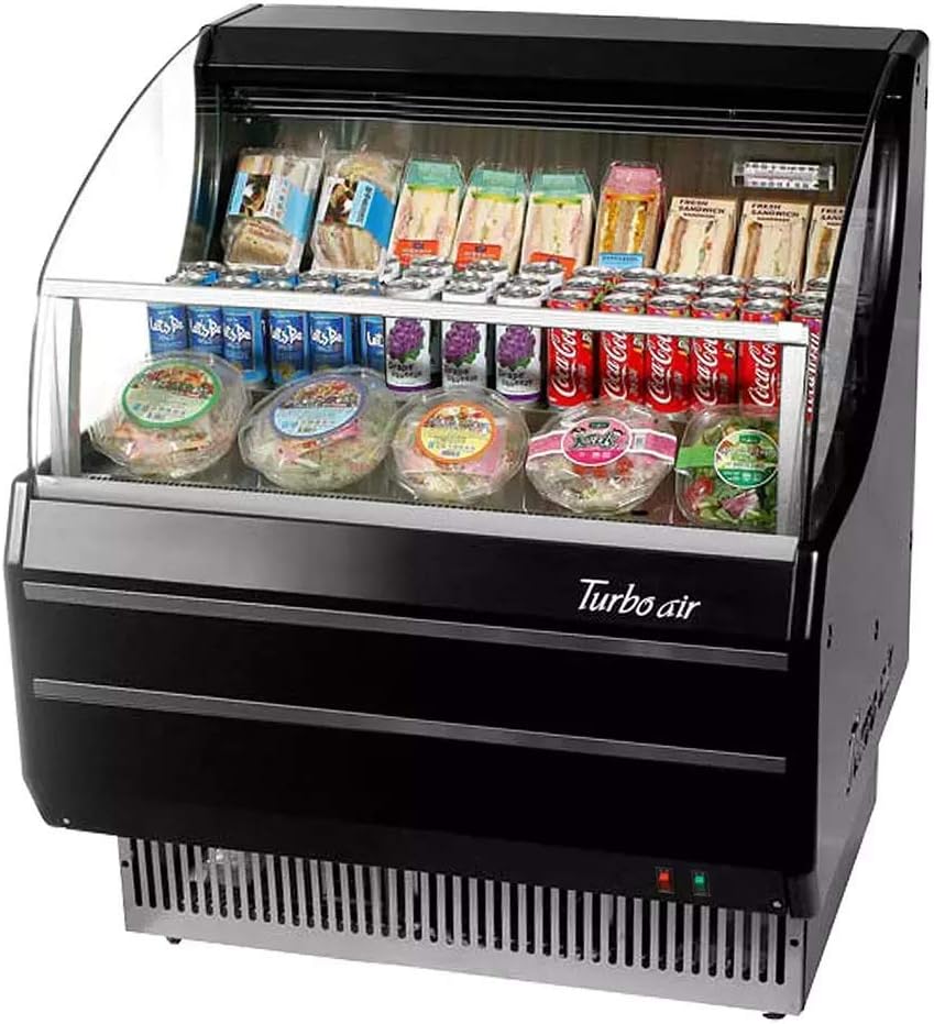Turbo Air Horizontal Low Profile Open Display Cold Food & Beverage Grab & Go Merchandiser for Convenience Stores and Super Markets