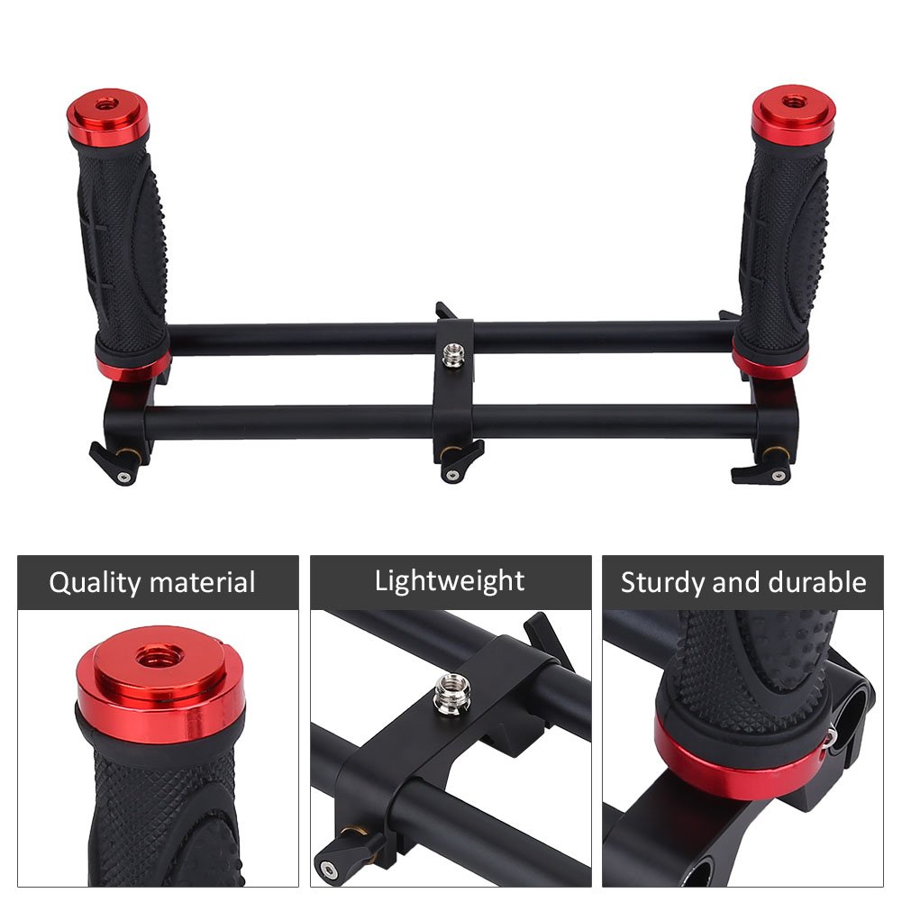 Stabilizzatore Vassoio Grip per Action Camera, Camera Dual Grip Extender Maniglia Gimbal Stabilizzatore Rig Accessorio per Feiyu