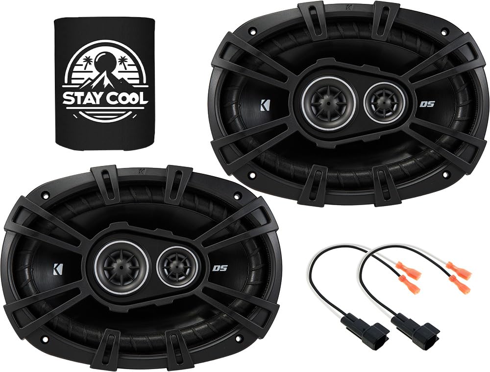KICKER Speakers 6X9 Inch For Chevrolet Silverado 1500/1500HD (All Cab) 2014-2023 Upgrade Kit - Pair Of KS Series With Adapters And Harness, Car Audio Front Door Speaker For Chevy KSC690, 51KSC6904