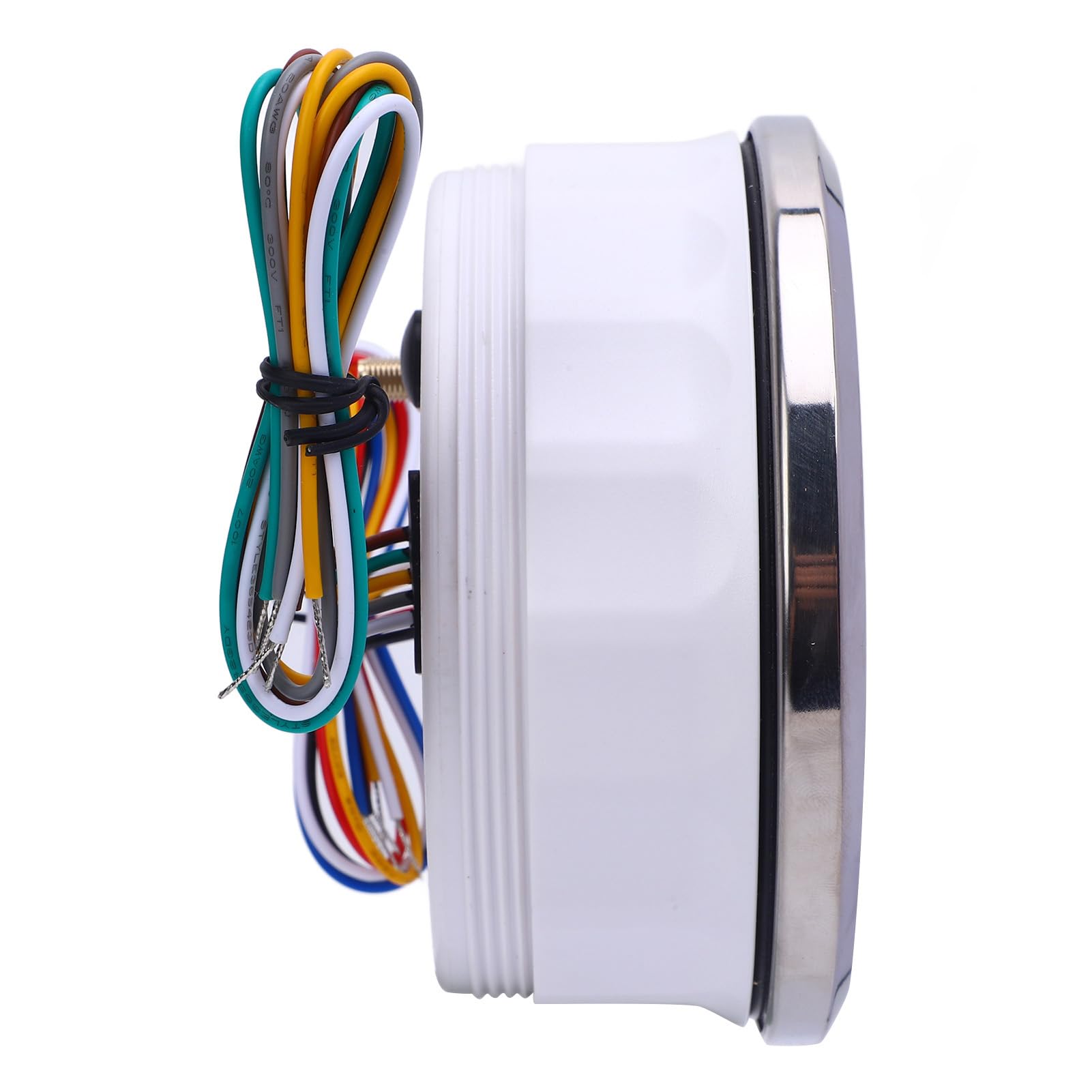 Medidor de odómetro GPS, velocímetro de 110 mm, tacómetro, 0-200 KM H, 0-8000 RPM, indicador de nivel de con señales de giro para camión yate RV (Esfera blanca y bisel plateado CXA098)