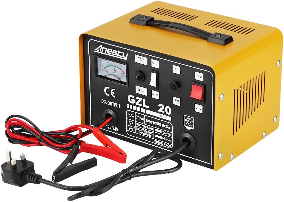 Car Battery Charger, 12V/24V 20A 20Amp Heavy Duty Battery Charger