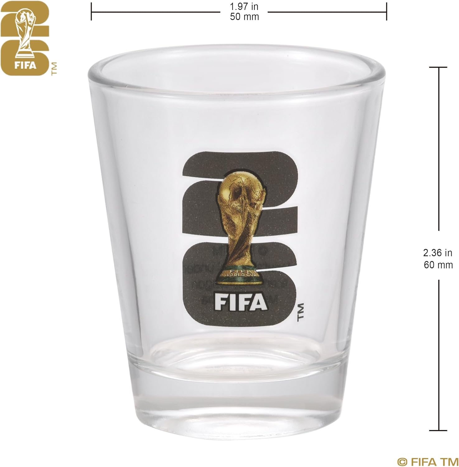 Official FIFA World Cup 2026 Edition - 1.7oz Trophy Shot Glasses (Set of 2) - Once-in-a-Lifetime Collector’s Item – Perfect for Tailgates, FIFA Parties, Mancaves or Bars Gift for Soccer Fans - Image 2
