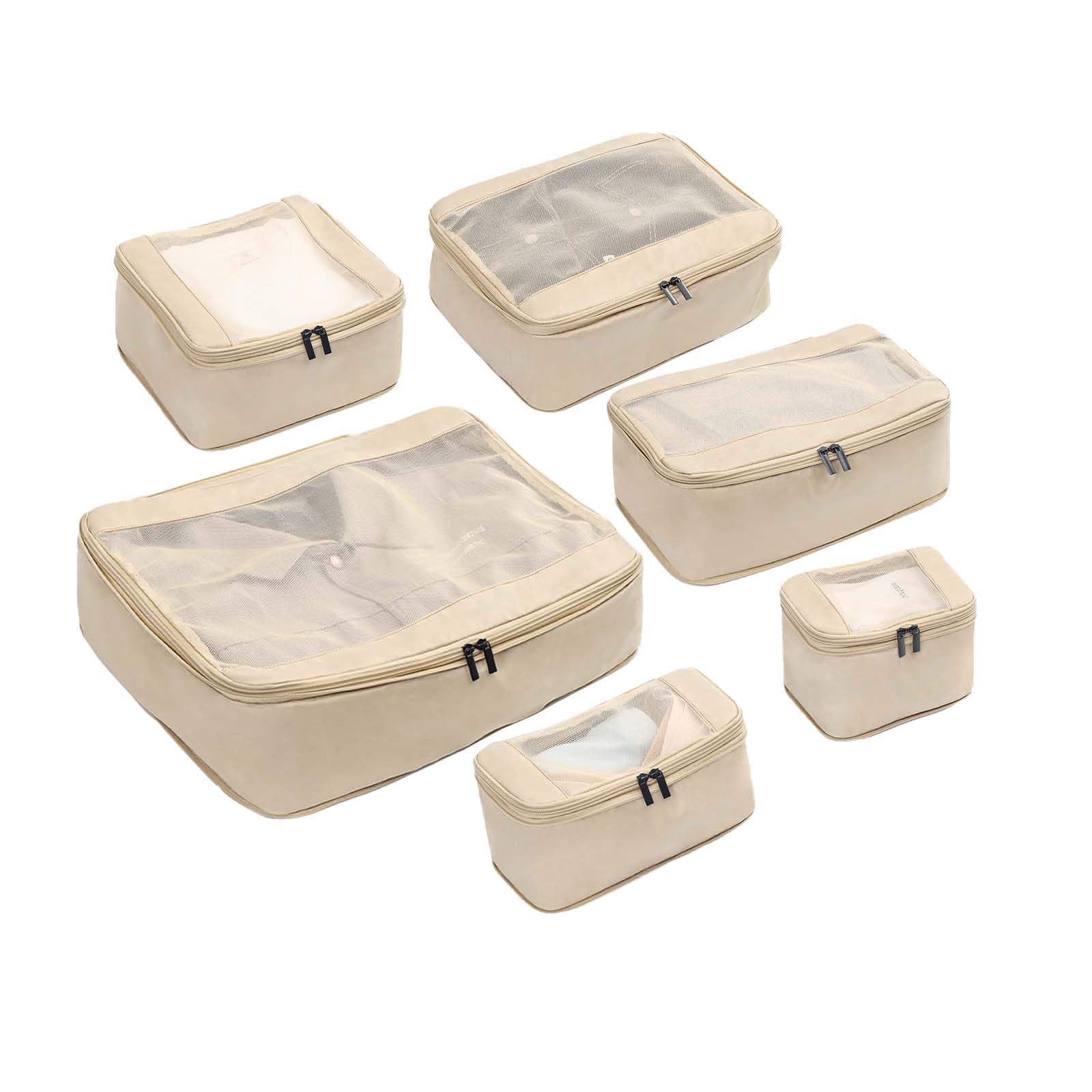 Sponsored Ad – Compression Packing Cubes for Travel Luggage Packing Organizer Set, 6 PCS，Expandable Cubes for Suitcases, for Travel Essentials Bag or Home Storage (Khaki, 6Pcs)