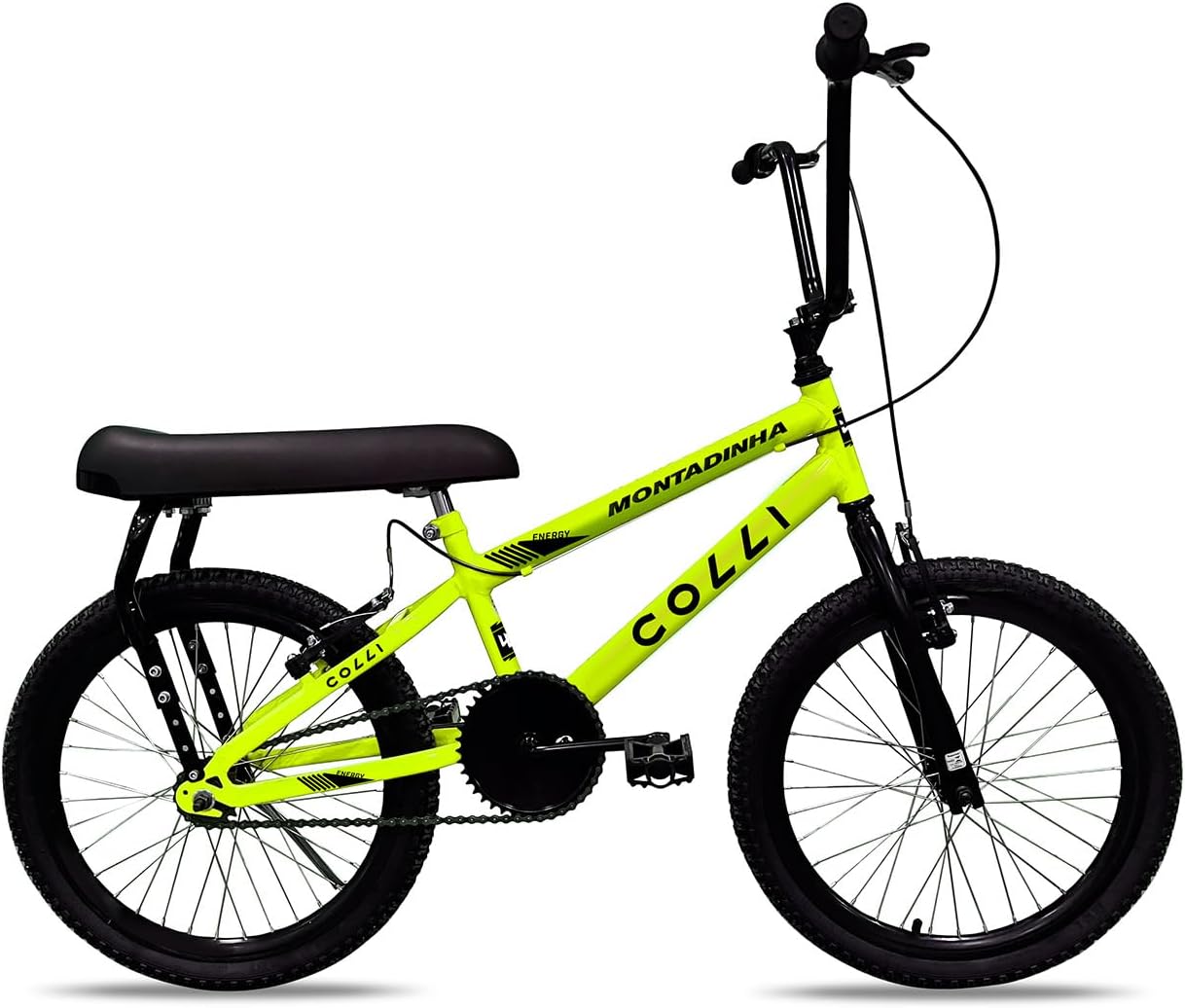 Colli Bike, Bicicleta Montadinha, Aro 20 S/M, Aço Carbono, 36 Raias, Freios V-Brake Nylon, Descanso Lateral, Aro 20, Roda Livre 1V 18D, Guidão Classic, Selim Mobik com Bagageiro