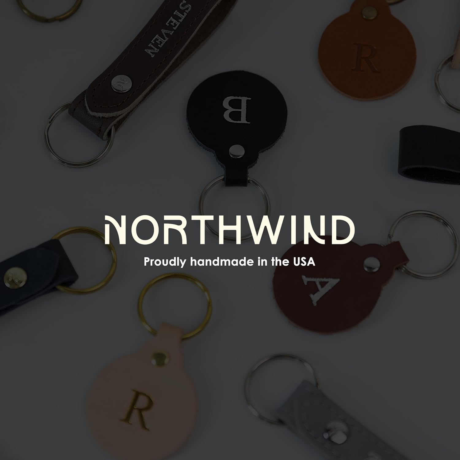 Northwind Personalized Leather Keychain – Custom Full Grain Key Ring Fob – Handmade in USA Gift for Men, Women and Couples - Image 9