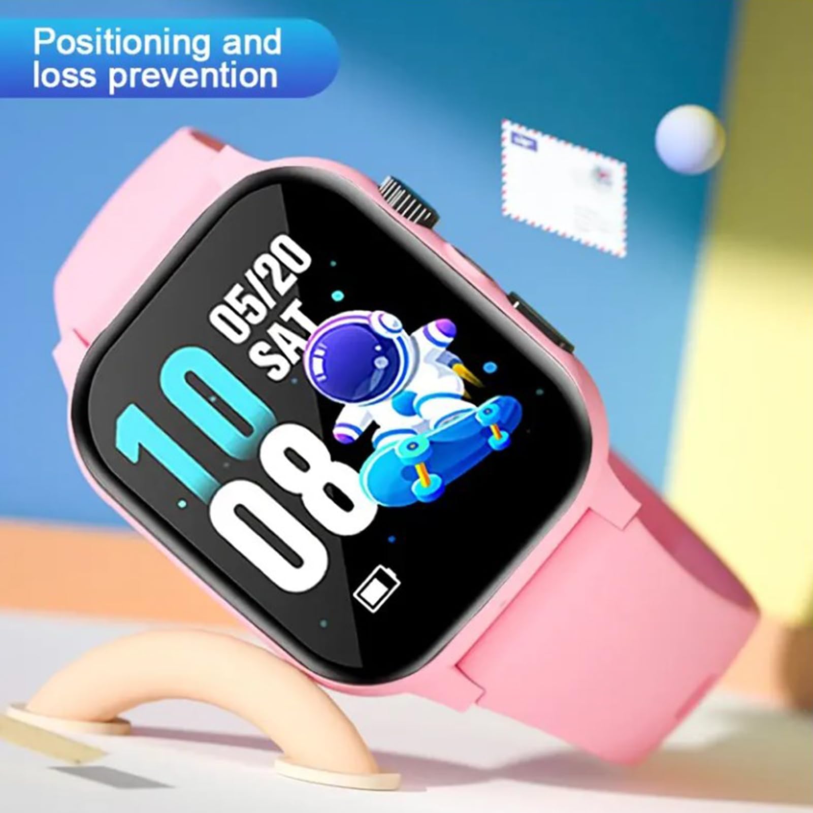 Reloj de teléfono para niños genérico – Reloj inteligente para niños | Smart Wristwatch, multifunción teléfono a mano para niños, cómodo GPS 4G, cámara, recargable Battery Portable for Flashlight