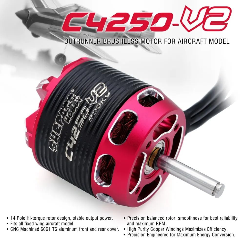 C4250 V2 720KV Outrunner Brushless Motore Albero Diametro 5MM per RC Aereo Aereo Ala Fissa RC Drone